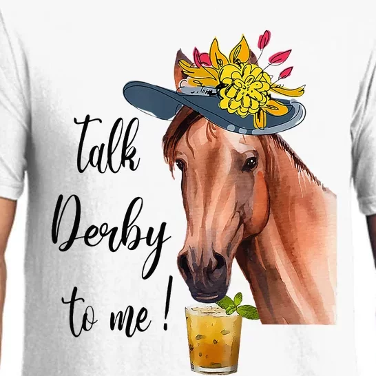 Funny Derby Day Mint Juleps Talk Derby To Me Horse Racing Pajama Set