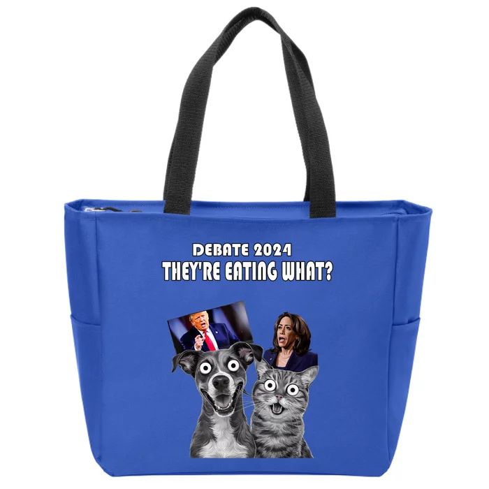 Funny Debate Election 2024 Pets Dog Cat TheyRe Eating What Zip Tote Bag