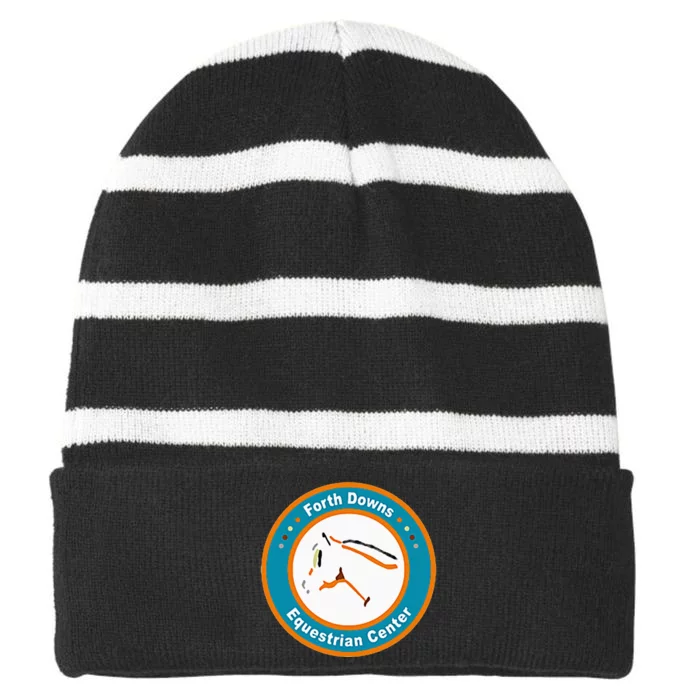 Forth Downs Equestrian Center Striped Beanie with Solid Band