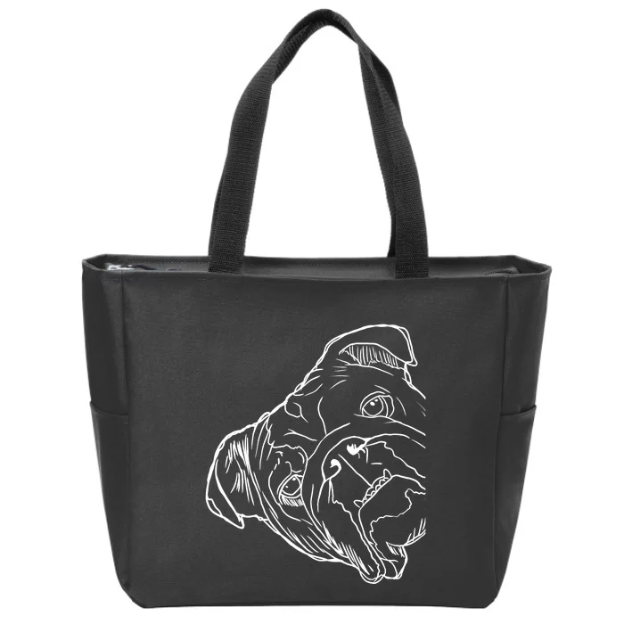 Funny Dog English Bulldog Zip Tote Bag