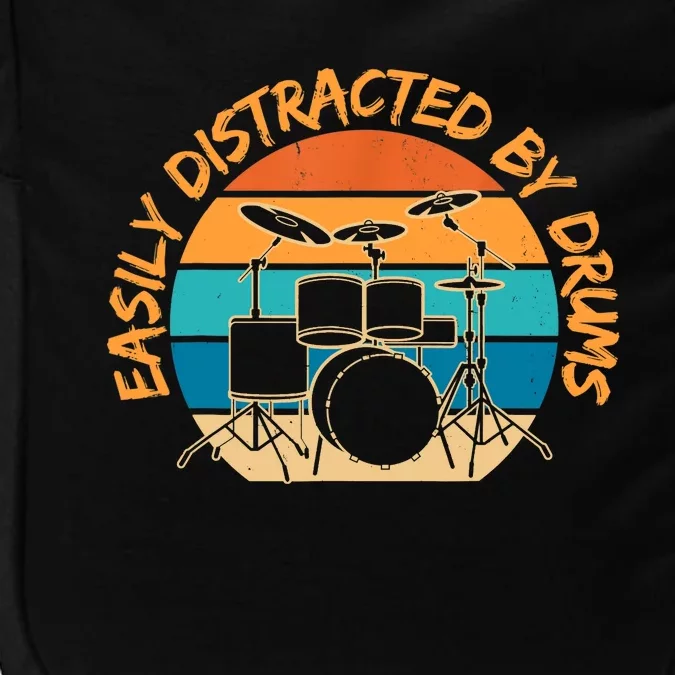 Funny Drummer Easily Distracted By Drums Drum Set Drumming Impact Tech Backpack