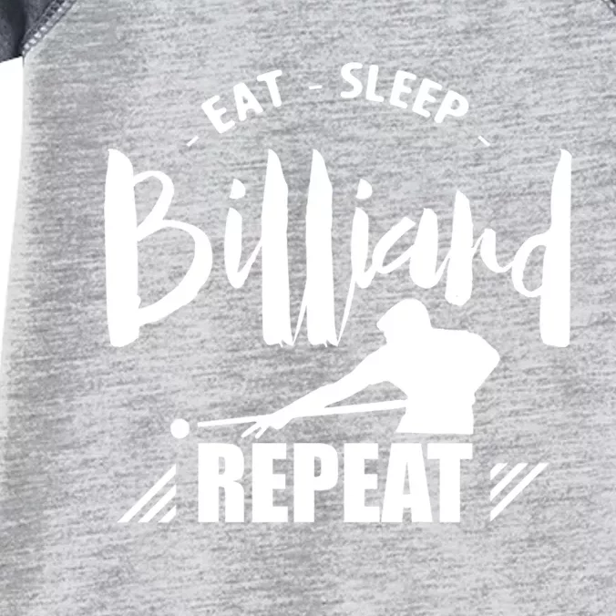 Father's Day Eat Sleep Billiards Repeat Pool Player Gift For Dad Infant Baby Jersey Bodysuit