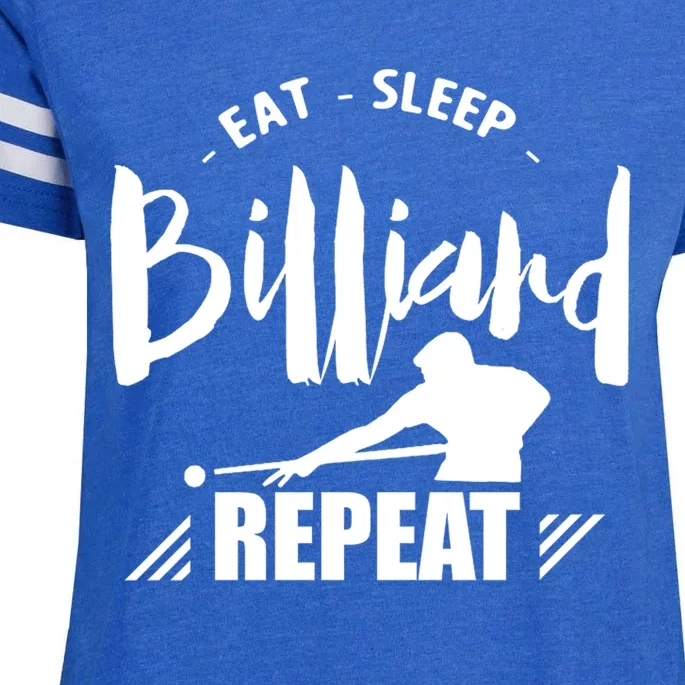 Father's Day Eat Sleep Billiards Repeat Pool Player Gift For Dad Enza Ladies Jersey Football T-Shirt