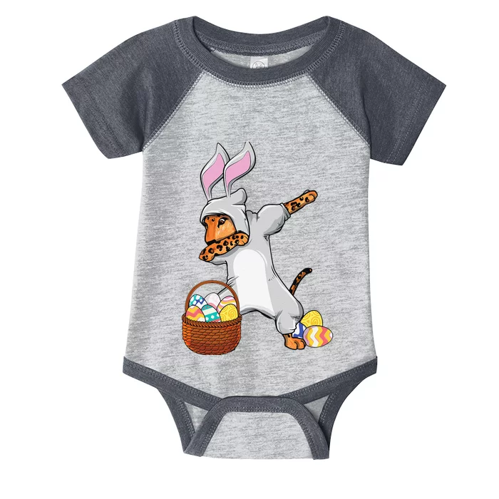 Funny Dabbing Easter Bunny Jaguar Leopard Infant Baby Jersey Bodysuit