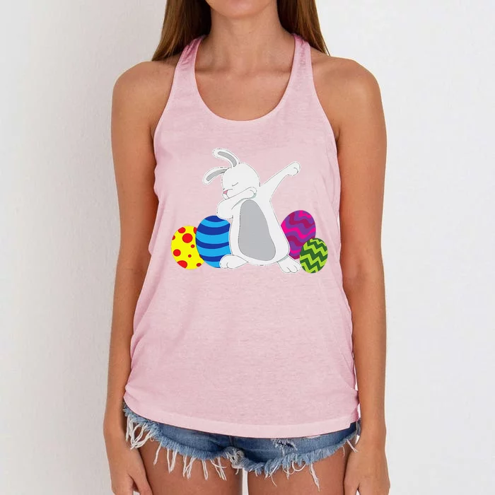 Funny Dabbing Easter Bunny Rabbit For Funny Women's Knotted Racerback Tank