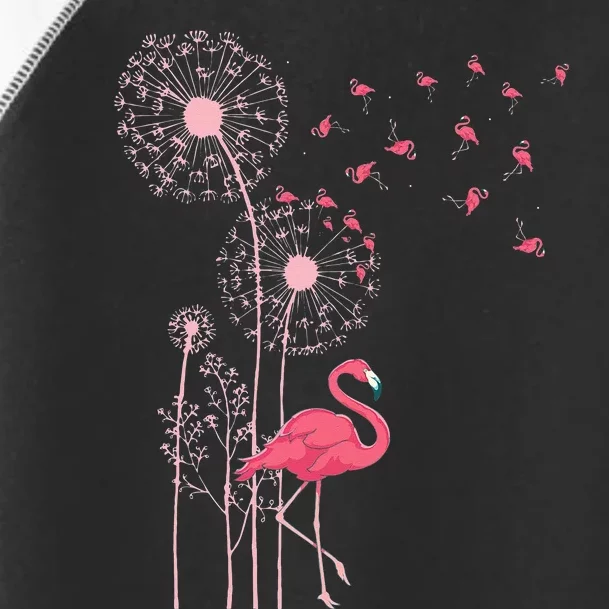 Flower Dandelion Exotic Animal Tropical Bird Pink Flamingo Toddler Fine Jersey T-Shirt