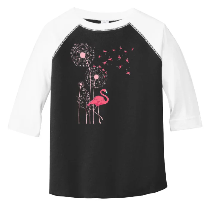 Flower Dandelion Exotic Animal Tropical Bird Pink Flamingo Toddler Fine Jersey T-Shirt