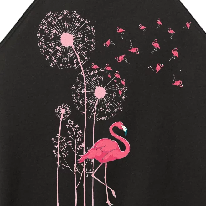 Flower Dandelion Exotic Animal Tropical Bird Pink Flamingo Women’s Perfect Tri Rocker Tank