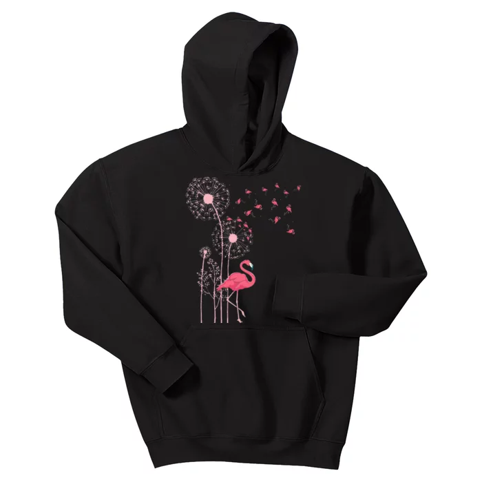 Flower Dandelion Exotic Animal Tropical Bird Pink Flamingo Kids Hoodie