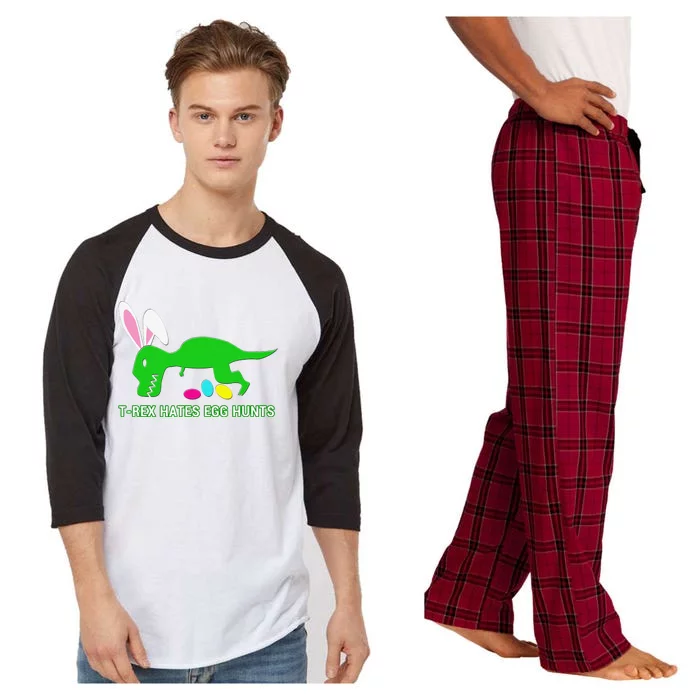 Funny Dinosaur Easter Gift Raglan Sleeve Pajama Set