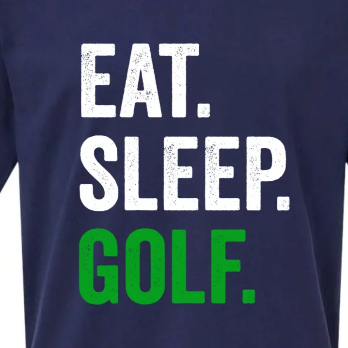 Father's Day Eat Sleep Golf Funny Golf Dad Gift For Dad Sueded Cloud Jersey T-Shirt