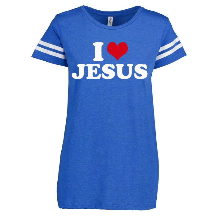 Faithful Devotion Embrace Your Love for Jesus Enza Ladies Jersey Football T-Shirt