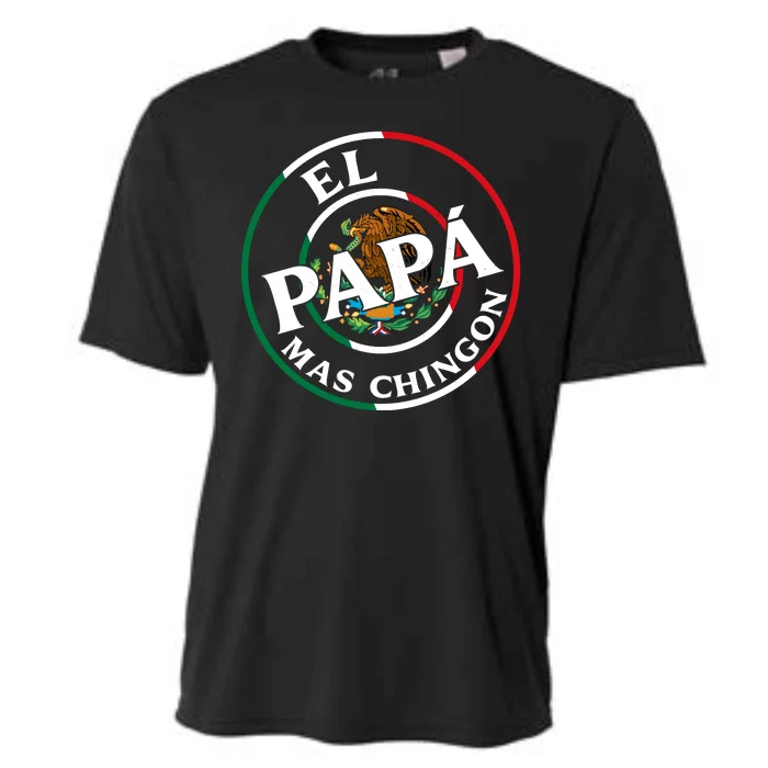 Father Day El Papa Mas Chingon Funny Mexican Dad Cooling Performance Crew T-Shirt