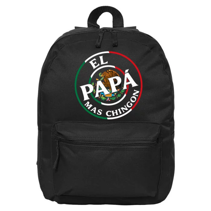 Father Day El Papa Mas Chingon Funny Mexican Dad 16 in Basic Backpack