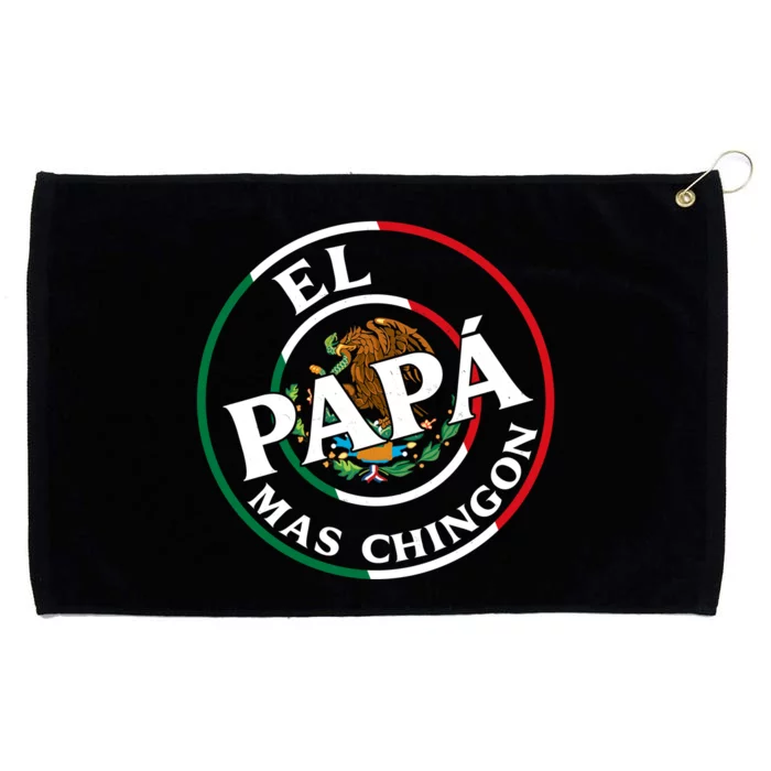 Father Day El Papa Mas Chingon Funny Mexican Dad Grommeted Golf Towel