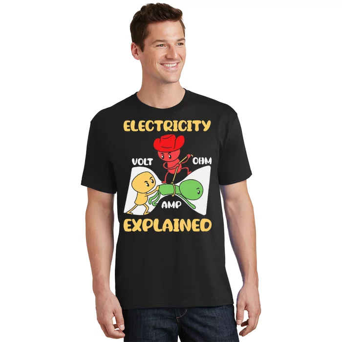 Funny Design Electricity Explained Electrician Electricity T-Shirt