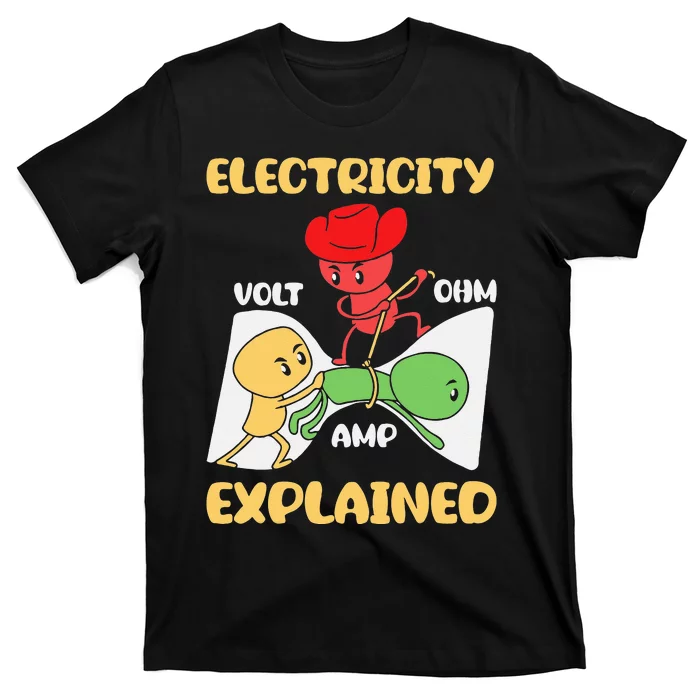 Funny Design Electricity Explained Electrician Electricity T-Shirt