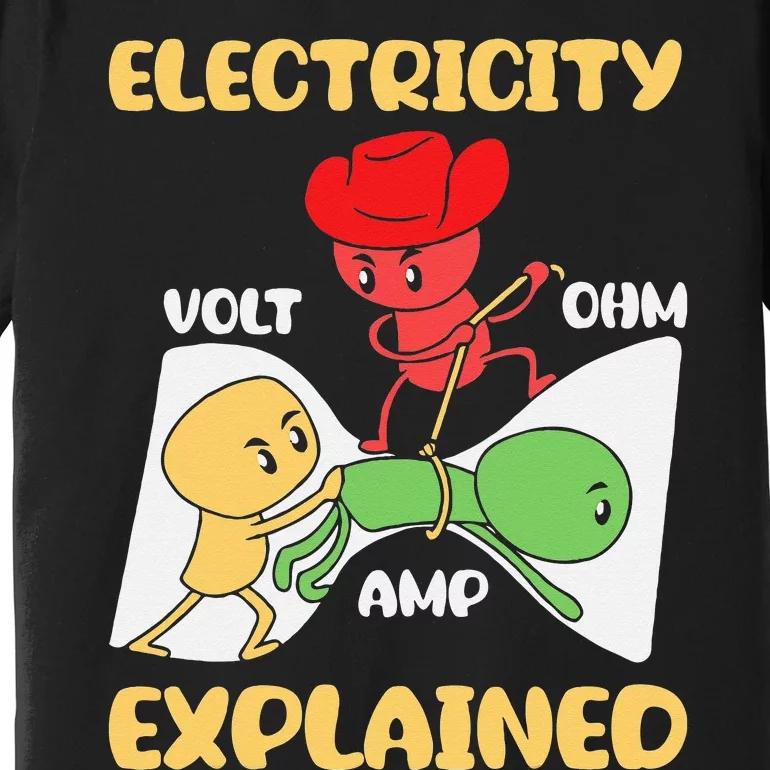 Funny Design Electricity Explained Electrician Electricity Premium T-Shirt