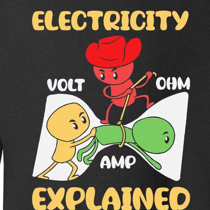 Funny Design Electricity Explained Electrician Electricity Toddler Sweatshirt