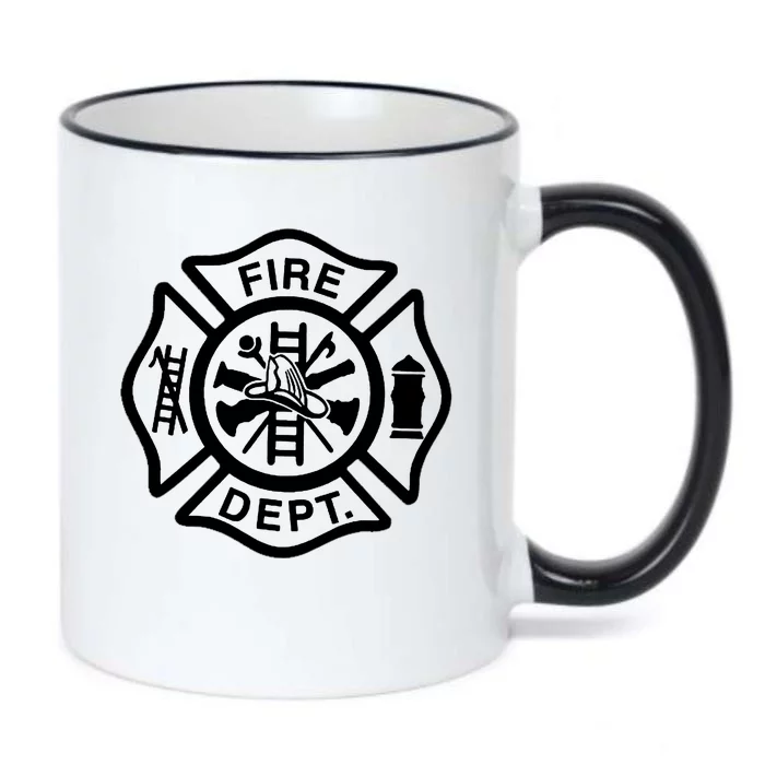 Fire Dept Emblem Badge Firefighter Logo Black Color Changing Mug