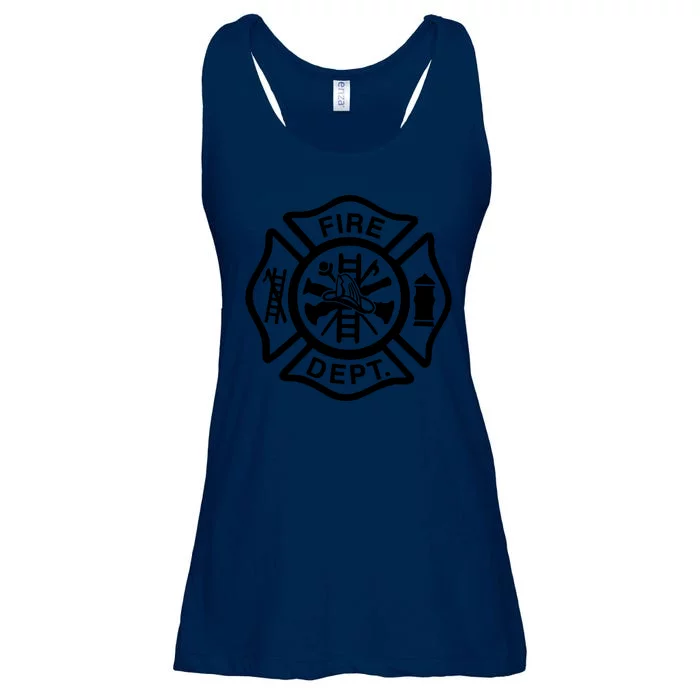 Fire Dept Emblem Badge Firefighter Logo Ladies Essential Flowy Tank