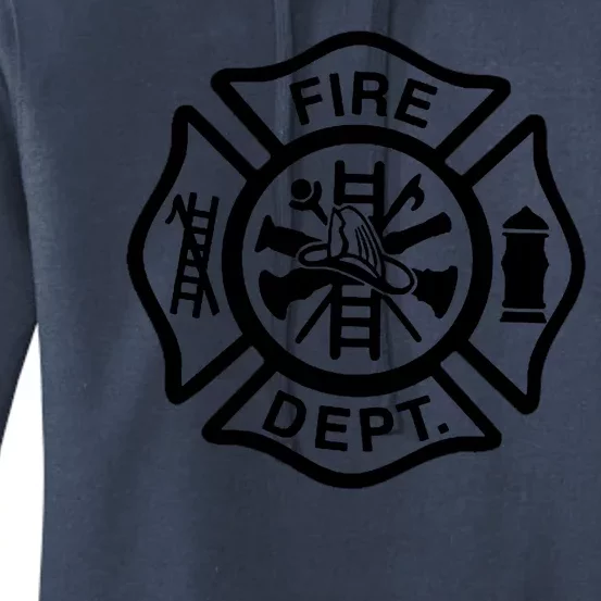 Fire Dept Emblem Badge Firefighter Logo Women's Pullover Hoodie