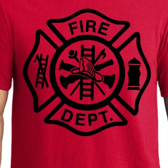 Fire Dept Emblem Badge Firefighter Logo Pajama Set