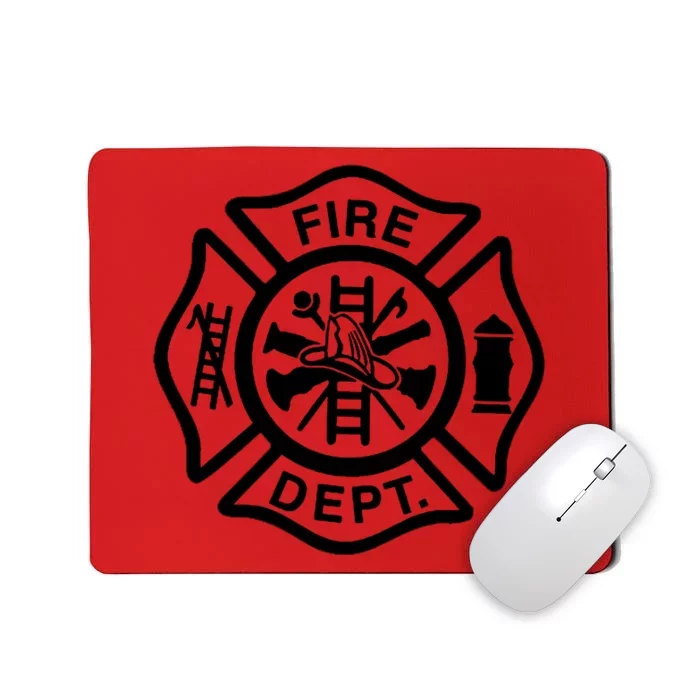 Fire Dept Emblem Badge Firefighter Logo Mousepad