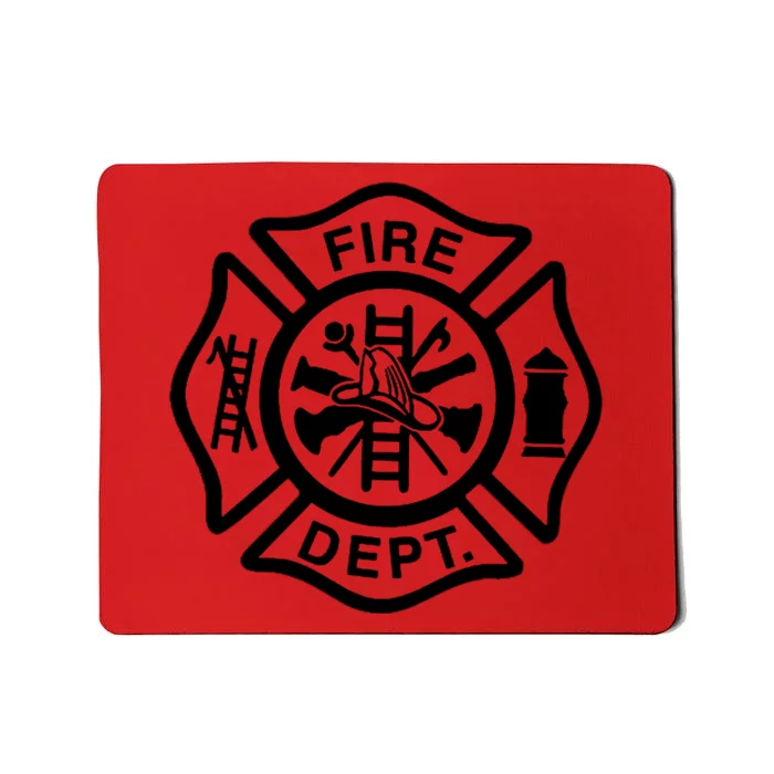 Fire Dept Emblem Badge Firefighter Logo Mousepad