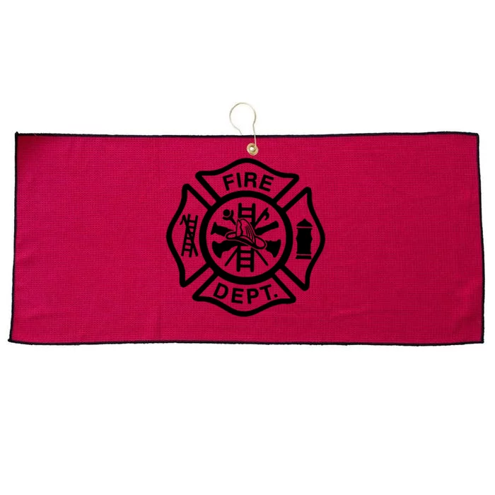 Fire Dept Emblem Badge Firefighter Logo Large Microfiber Waffle Golf Towel