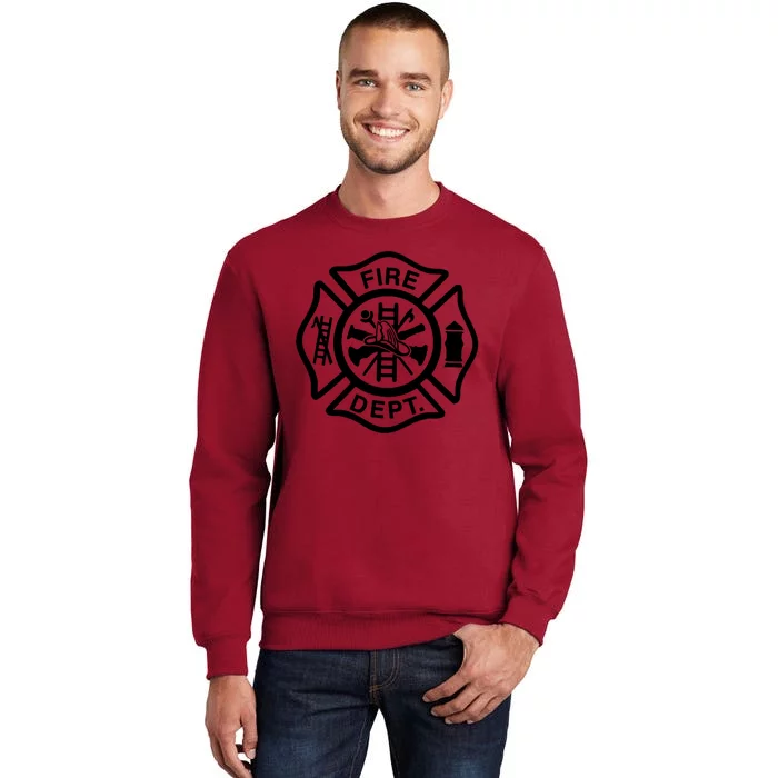 Fire Dept Emblem Badge Firefighter Logo Tall Sweatshirt