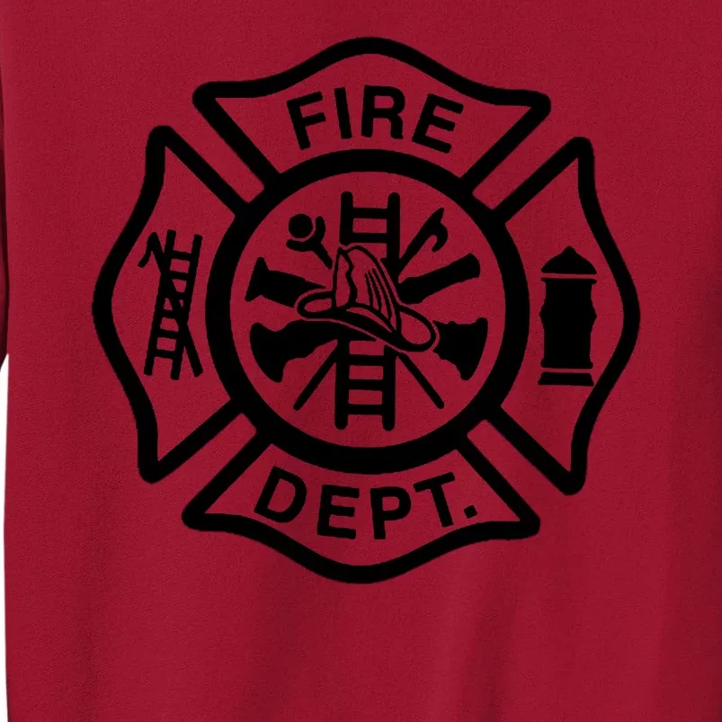 Fire Dept Emblem Badge Firefighter Logo Tall Sweatshirt