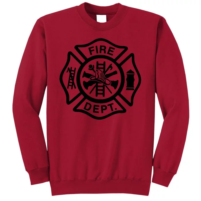 Fire Dept Emblem Badge Firefighter Logo Tall Sweatshirt