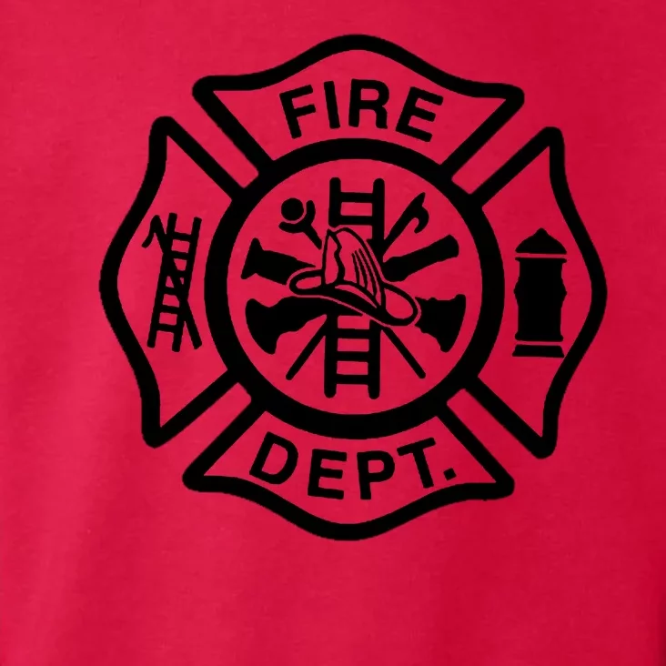 Fire Dept Emblem Badge Firefighter Logo Toddler Hoodie