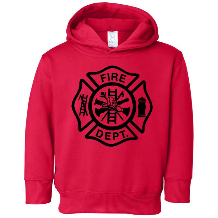 Fire Dept Emblem Badge Firefighter Logo Toddler Hoodie