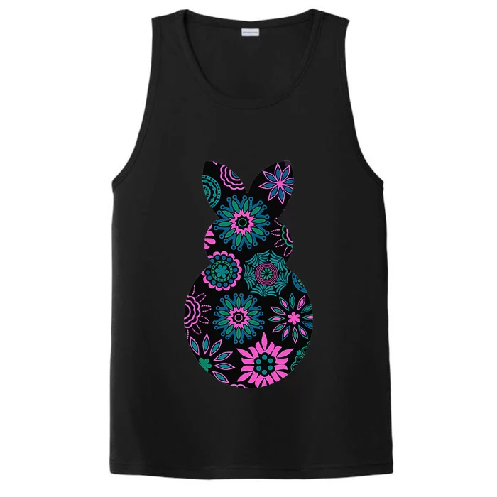 Floral Decorative Easter Bunny Novelty Fashion Top Performance Tank