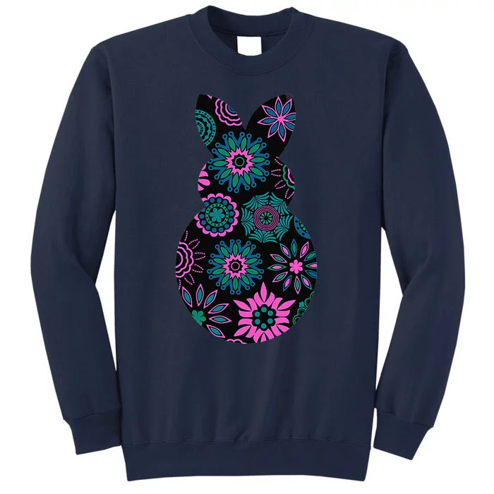 Floral Decorative Easter Bunny Novelty Fashion Top Tall Sweatshirt