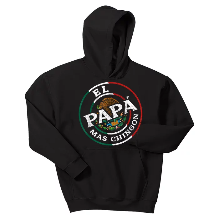 FatherS Day El Papa Mas Chingon Funny Mexican Dad Spanish Kids Hoodie