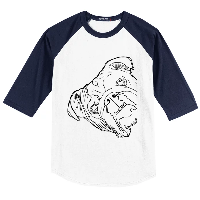 Funny Dog English Bulldog Baseball Sleeve Shirt