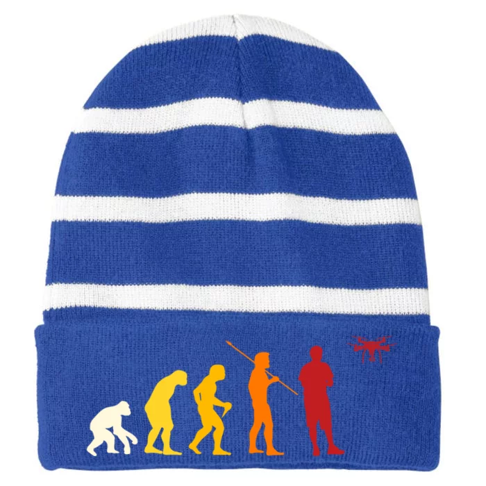 Funny Drone Fyling Evolution Design Drone Pilot Cute Gift Striped Beanie with Solid Band