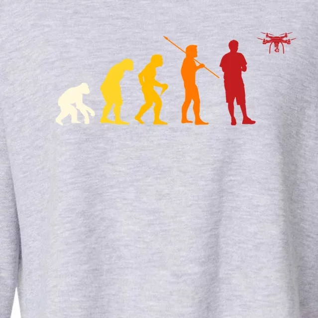 Funny Drone Fyling Evolution Design Drone Pilot Cute Gift Cropped Pullover Crew