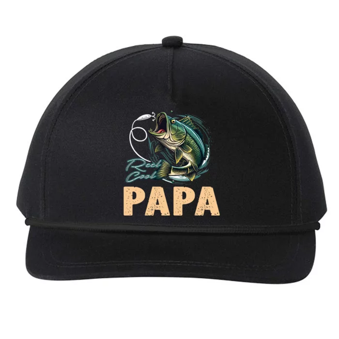 Fathers Day Funny Fisherman Reel Cool Papa Fishing Lover Snapback Five-Panel Rope Hat