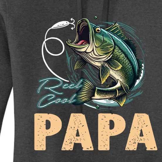 Fathers Day Funny Fisherman Reel Cool Papa Fishing Lover Women's Pullover Hoodie