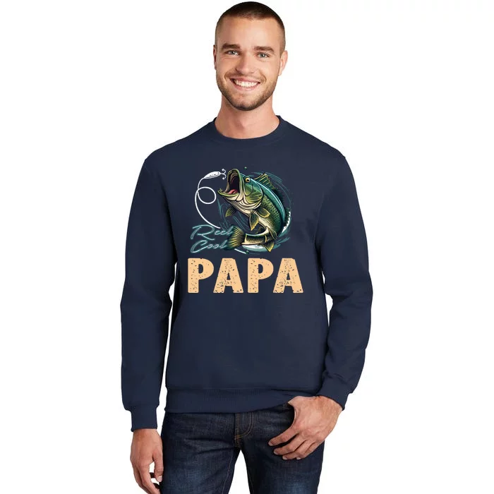 Fathers Day Funny Fisherman Reel Cool Papa Fishing Lover Tall Sweatshirt