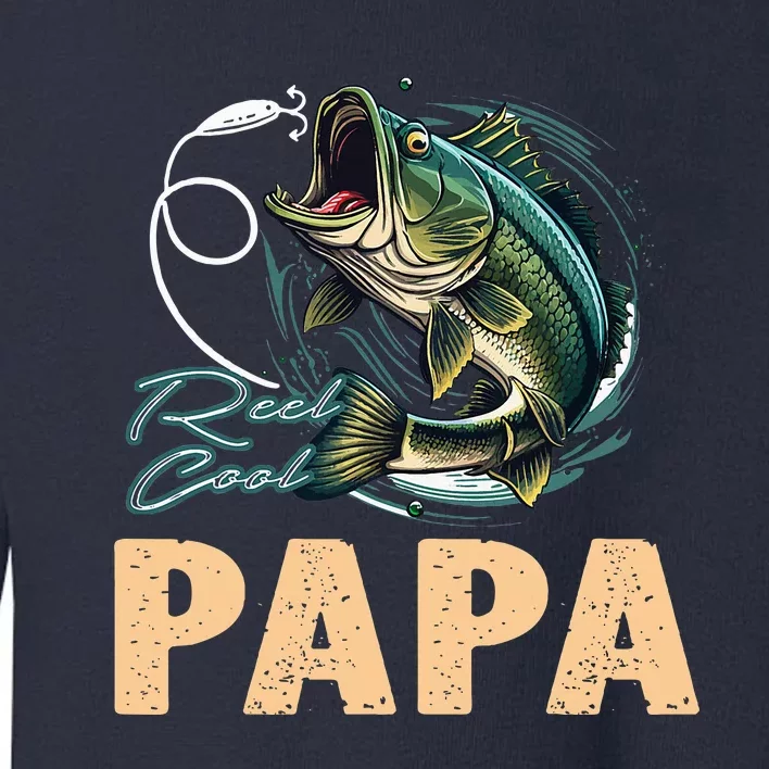 Fathers Day Funny Fisherman Reel Cool Papa Fishing Lover Toddler Sweatshirt