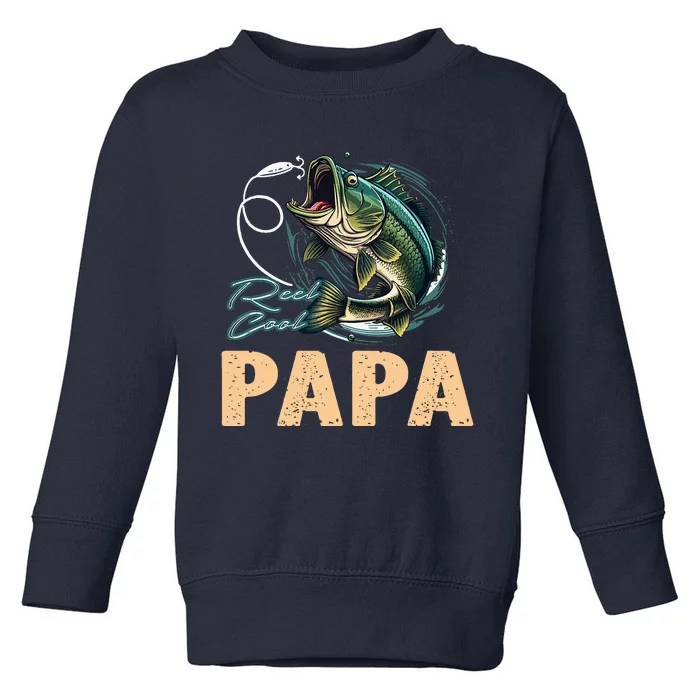 Fathers Day Funny Fisherman Reel Cool Papa Fishing Lover Toddler Sweatshirt