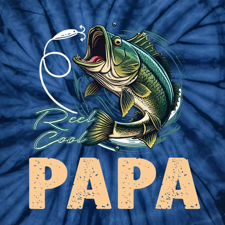 Fathers Day Funny Fisherman Reel Cool Papa Fishing Lover Tie-Dye T-Shirt