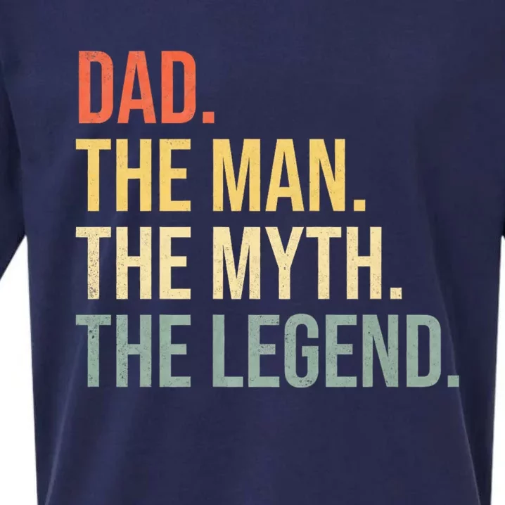 Funny Dad Fathers Day Dad The Man The Myth The Legend Sueded Cloud Jersey T-Shirt