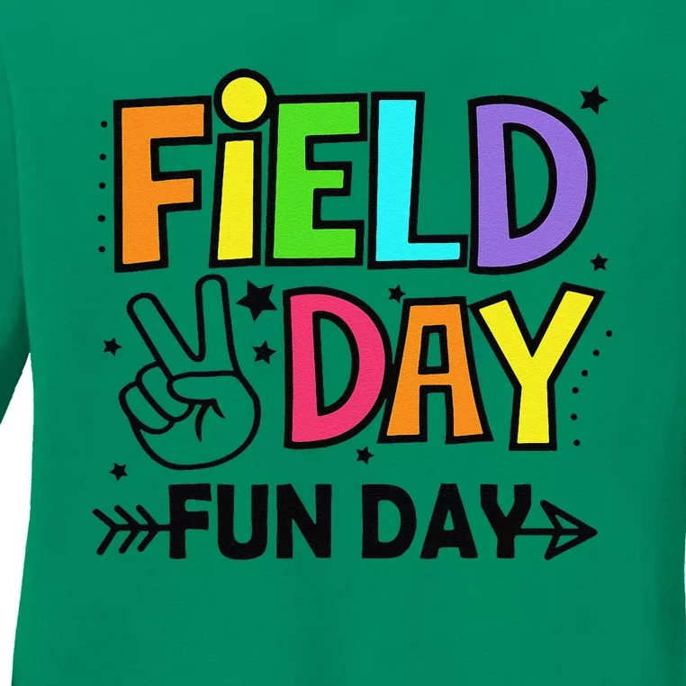 Field Day Fun Day Funny For Teacher Field Day 2024 Ladies Long Sleeve Shirt