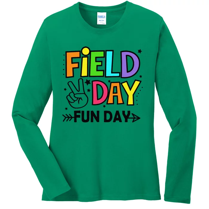 Field Day Fun Day Funny For Teacher Field Day 2024 Ladies Long Sleeve Shirt